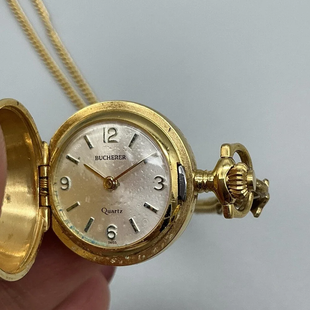 Vintage Bucherer Womens Watch 20mm Ball Pendant NOT RUNNING FOR PARTS